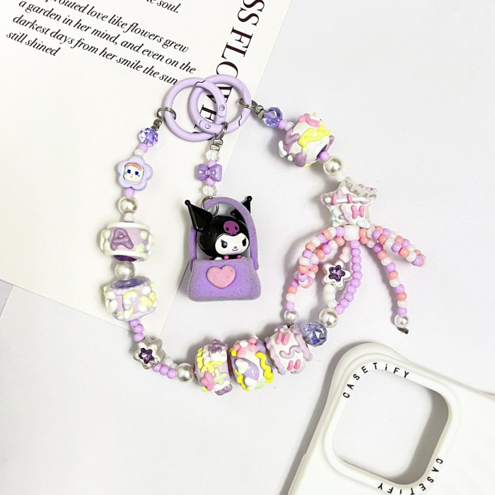 Hand Painted Beads Phone Charm Kuromi