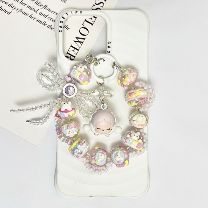 Hand Painted Beads Phone Charm Popmart Dora