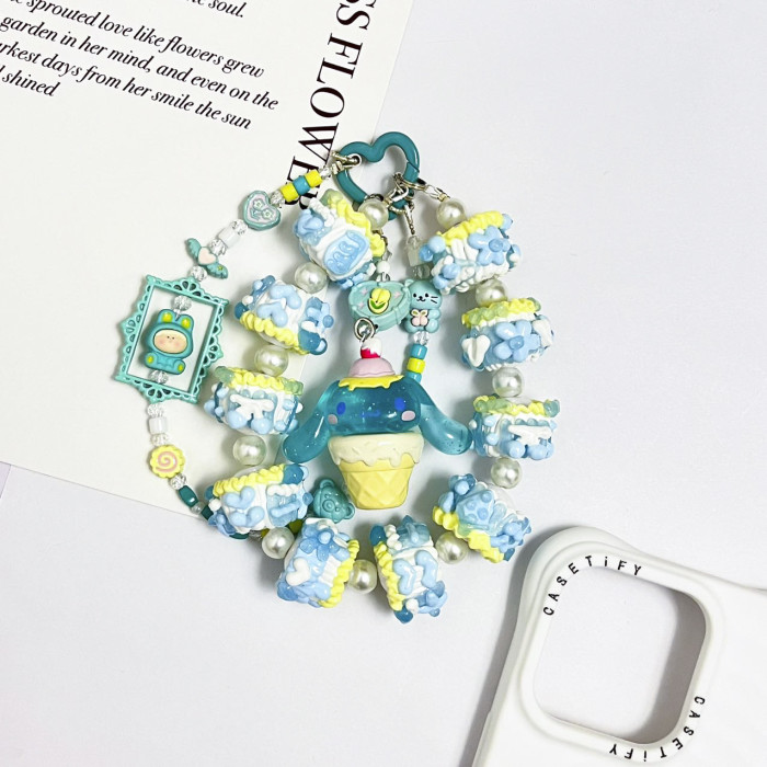 Hand Painted Beads Phone Charm Cinnamoroll