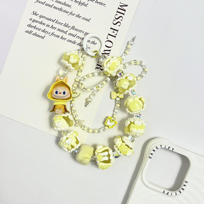 Hand Painted Beads Phone Charm Labubu