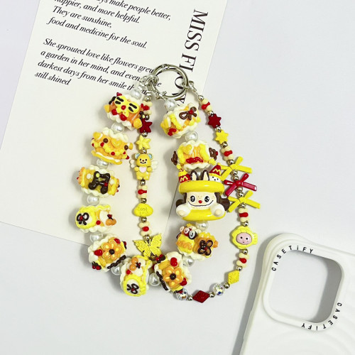 Hand Painted Beads Phone Charm Labubu