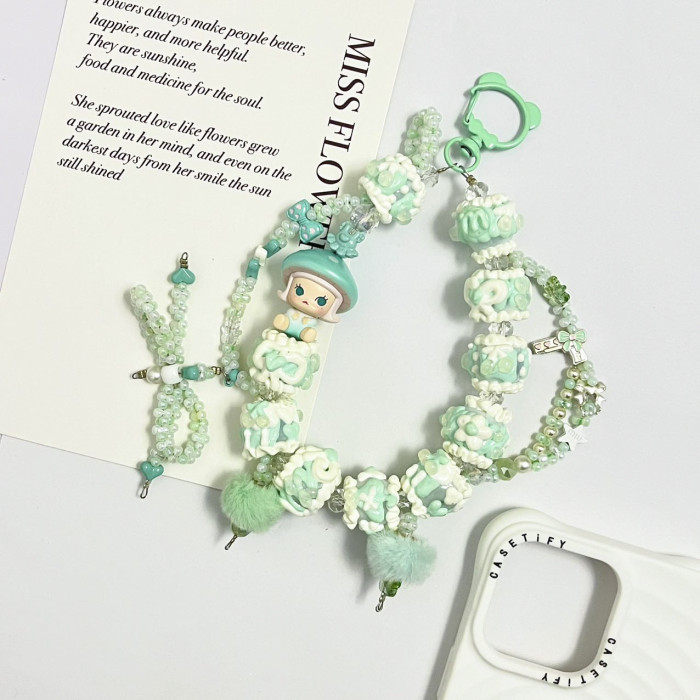 Hand Painted Beads Phone Charm Molly