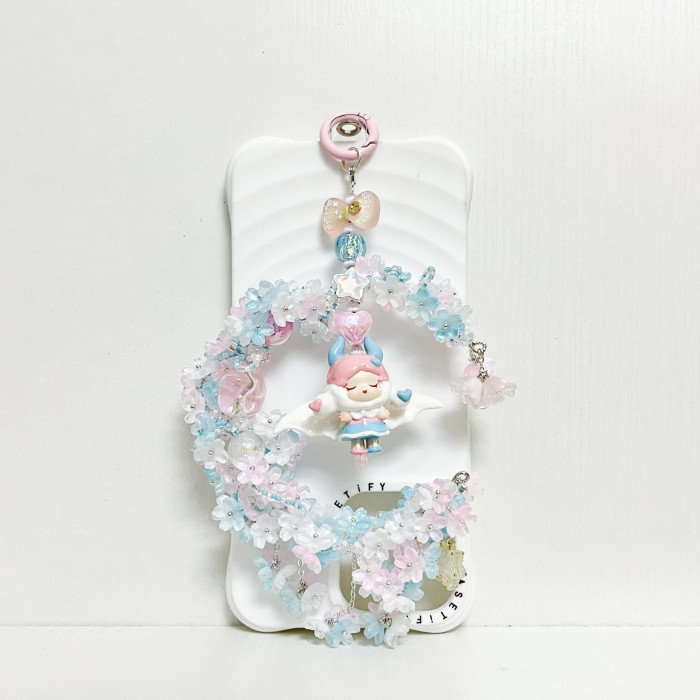 Handmade  Crystal Glass Charm Phone Strap Skullpanda