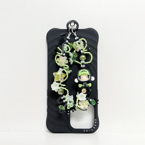 Handmade  Crystal Glass Charm Phone Strap Skullpanda