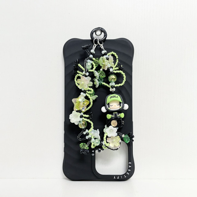 Handmade  Crystal Glass Charm Phone Strap Skullpanda