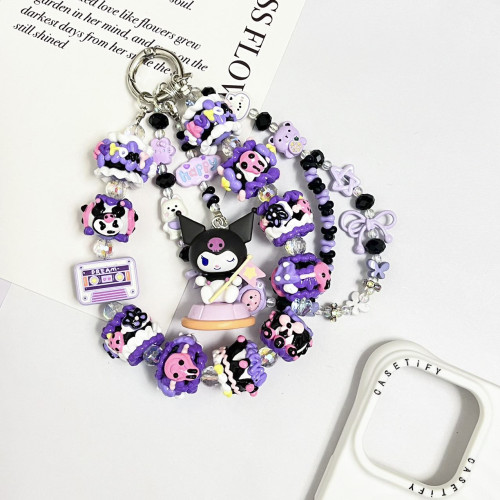 Hand Painted Beads Phone Charm Kuromi