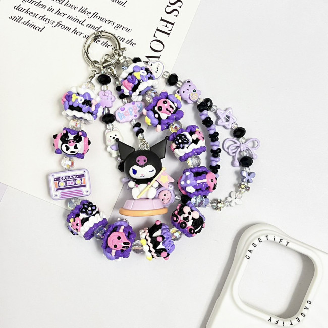 Hand Painted Beads Phone Charm Kuromi