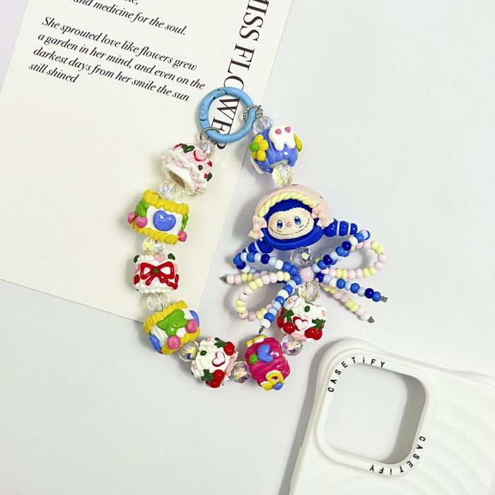 Hand Painted Beads Phone Charm Labubu