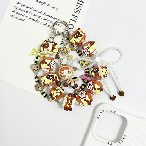 Hand Painted Beads Phone Charm Skullpanda
