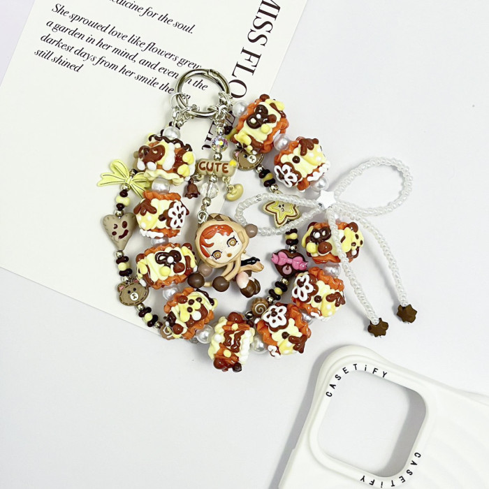 Hand Painted Beads Phone Charm Skullpanda