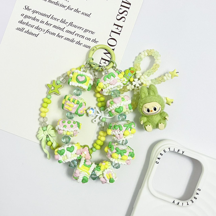 Hand Painted Beads Phone Charm Labubu