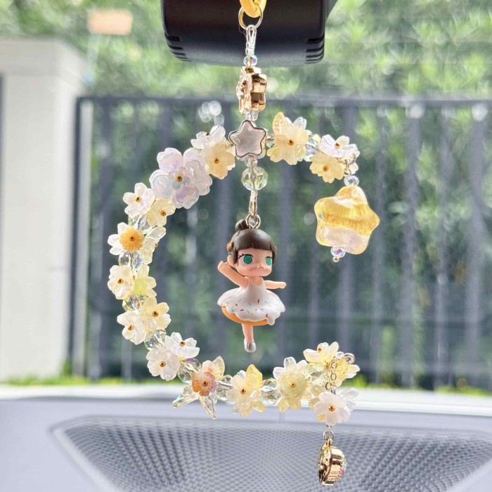 Handmade  Crystal Glass Charm Car Hanger