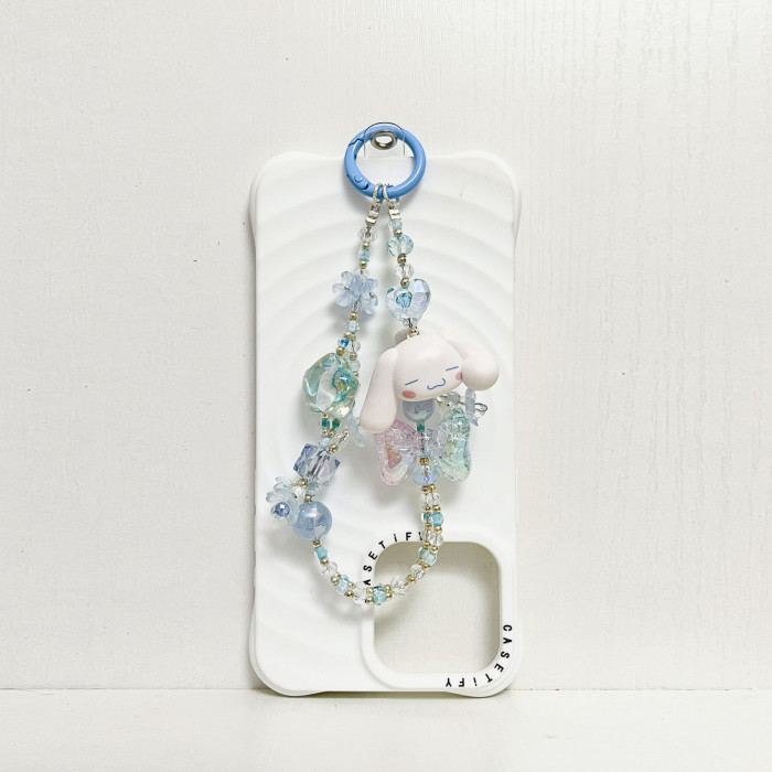 Handmade  Crystal Glass Charm Phone Strap Sanrio