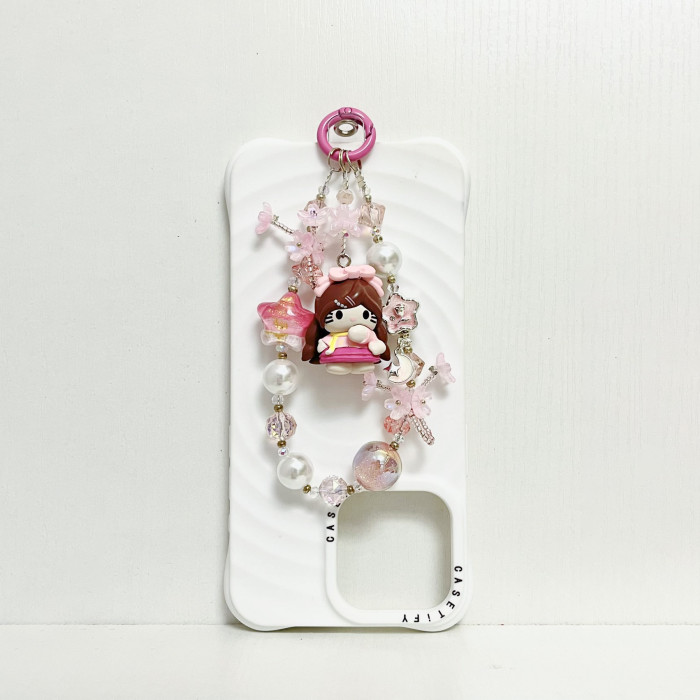 Handmade  Crystal Glass Charm Phone Strap Sanrio