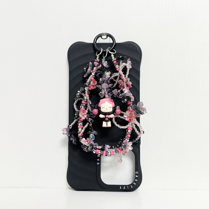 Handmade  Crystal Glass Charm Phone Strap Skullpanda