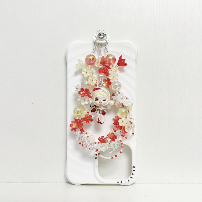 Handmade  Crystal Glass Charm Phone Strap Skullpanda