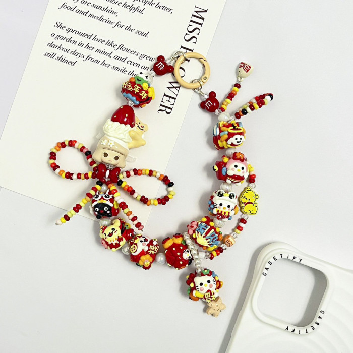 Hand Painted Beads Phone Charm Molly