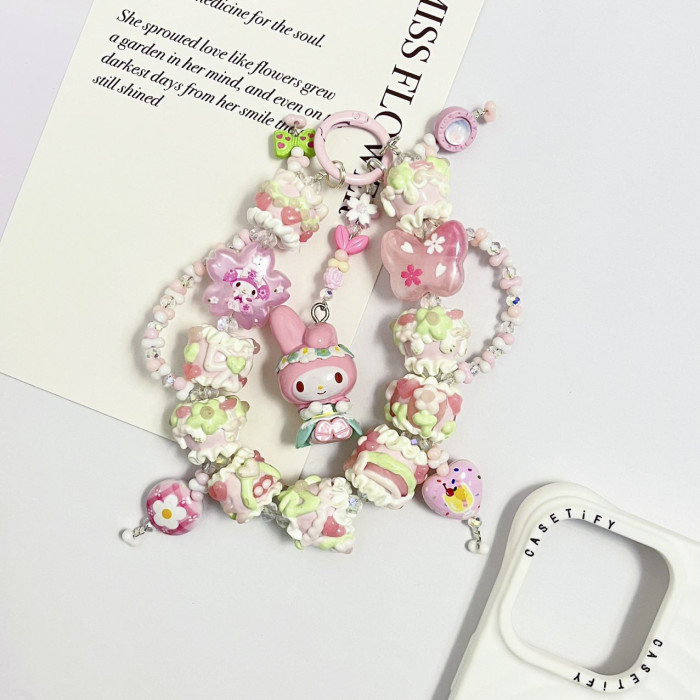 Hand Painted Beads Phone Charm Sanrio