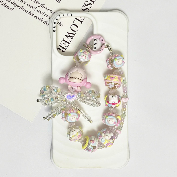 Hand Painted Beads Phone Charm Popmart Dora