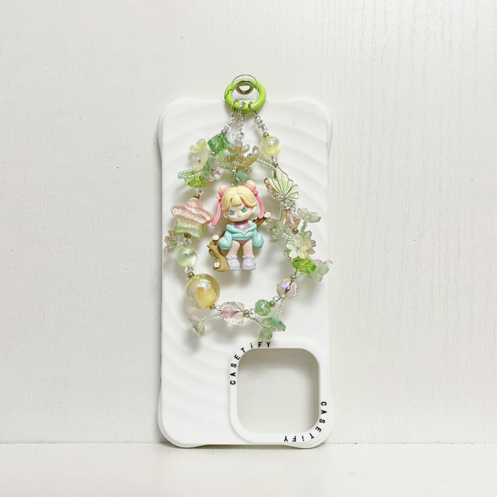 Handmade  Crystal Glass Charm Phone Strap Molly Dora Zsiga