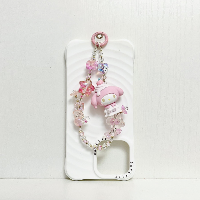 Handmade  Crystal Glass Charm Phone Strap Sanrio