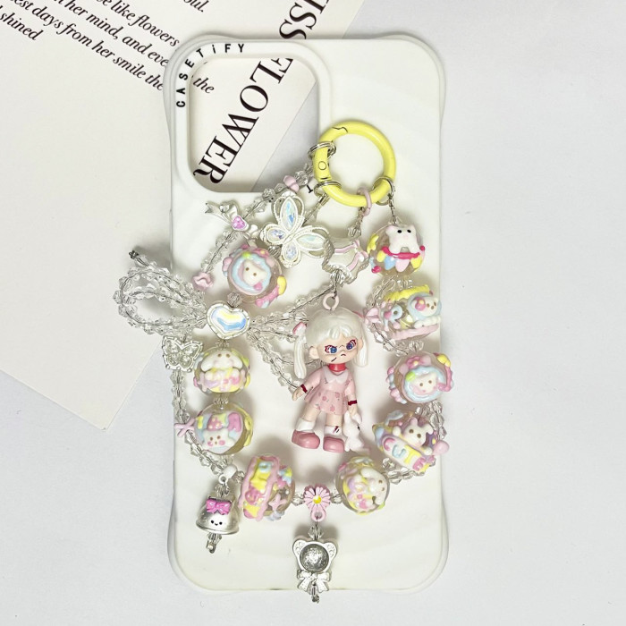 Hand Painted Beads Phone Charm Popmart Dora