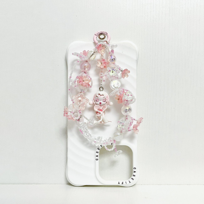 Handmade  Crystal Glass Charm Phone Strap Skullpanda