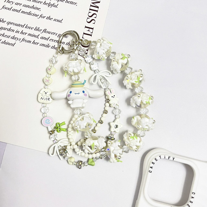 Hand Painted Beads Phone Charm Cinnamoroll