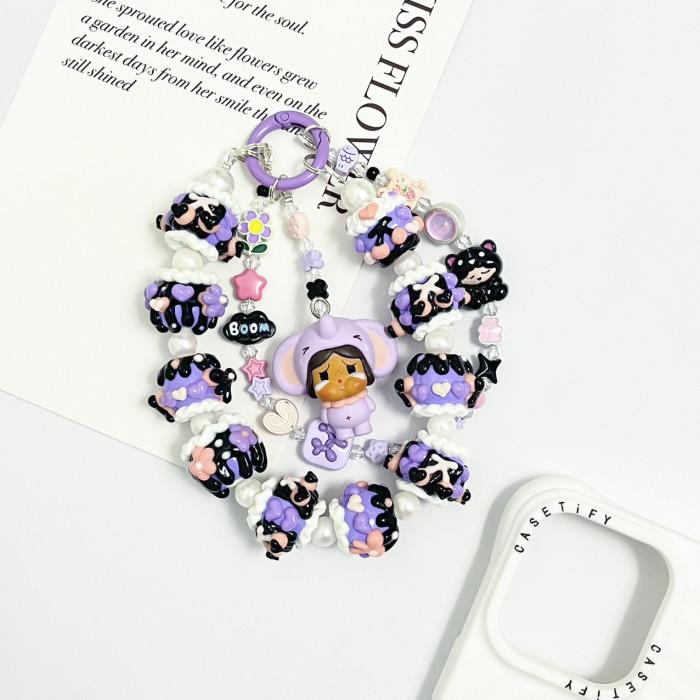 Hand Painted Beads Phone Charm Crybaby