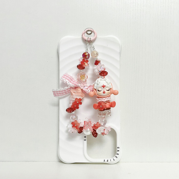 Handmade  Crystal Glass Charm Phone Strap Skullpanda