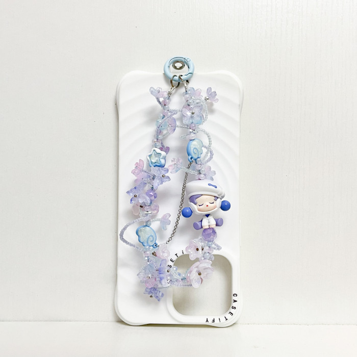 Handmade  Crystal Glass Charm Phone Strap Skullpanda
