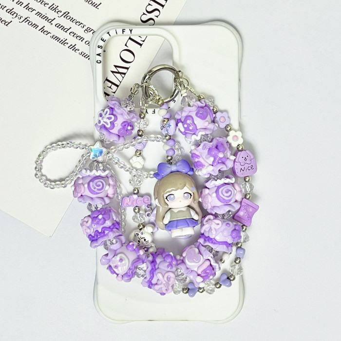 Hand Painted Beads Phone Charm Girls