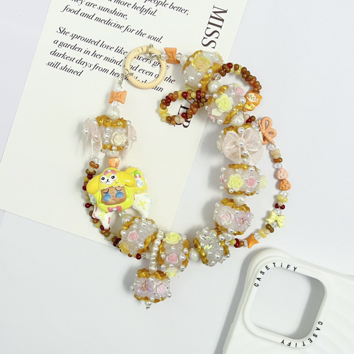 Hand Painted Beads Phone Charm Crybaby