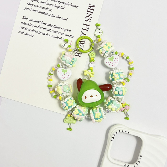 Hand Painted Beads Phone Charm Sanrio