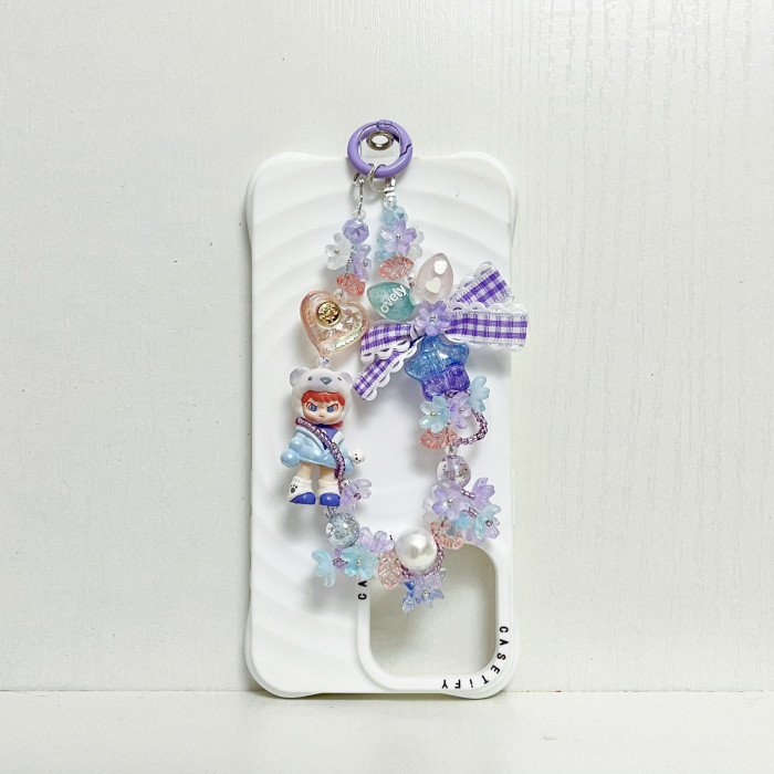 Handmade  Crystal Glass Charm Phone Strap Molly Dora Zsiga