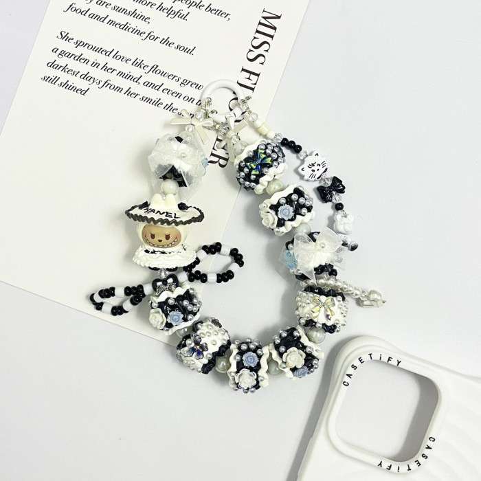 Hand Painted Beads Phone Charm Labubu