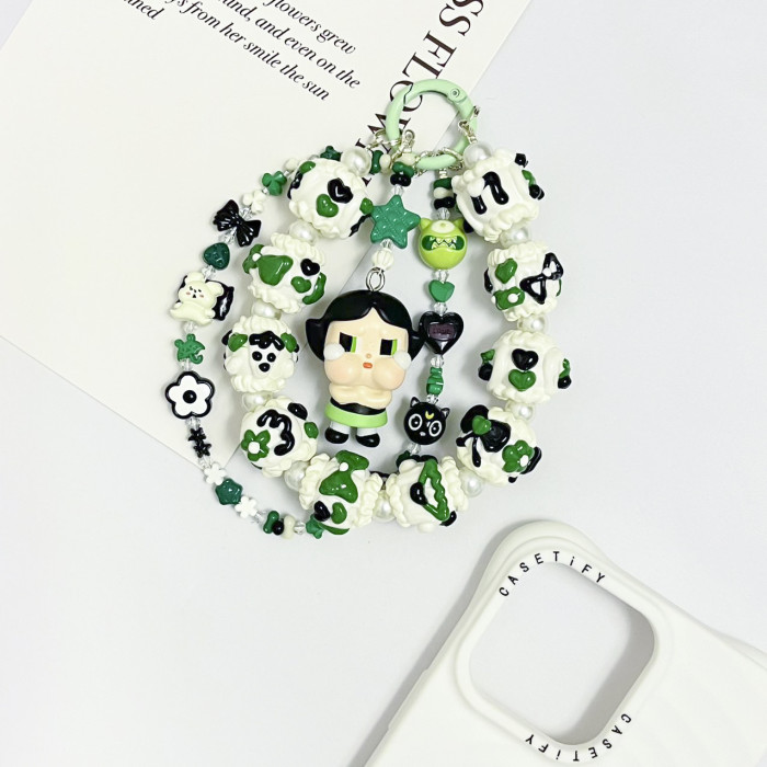 Hand Painted Beads Phone Charm Crybaby