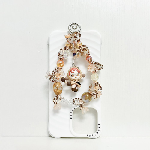 Handmade  Crystal Glass Charm Phone Strap Skullpanda