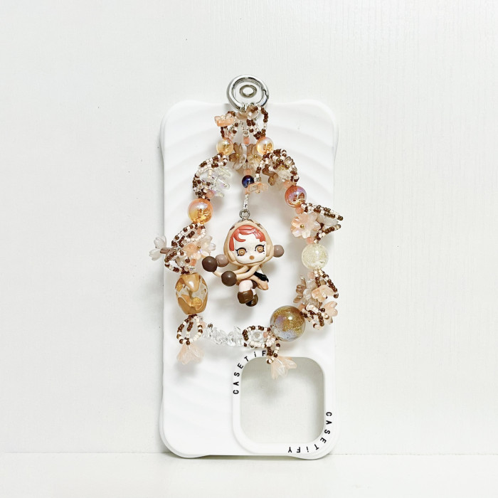 Handmade  Crystal Glass Charm Phone Strap Skullpanda