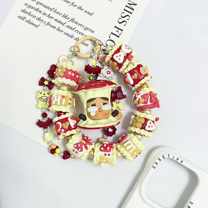 Hand Painted Beads Phone Charm Crybaby