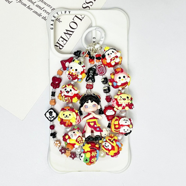 Hand Painted Beads Phone Charm Girls