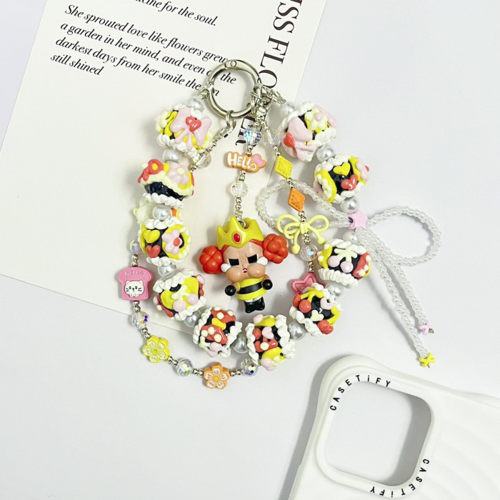 Hand Painted Beads Phone Charm Crybaby
