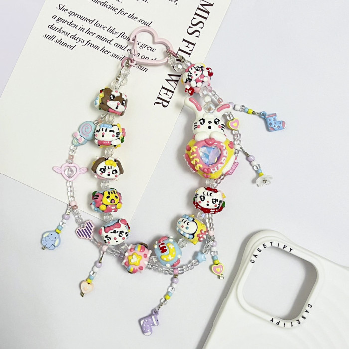 Hand Painted Beads Phone Charm Mikko