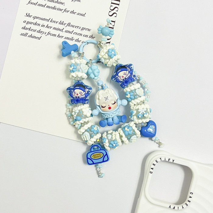Hand Painted Beads Phone Charm Skullpanda