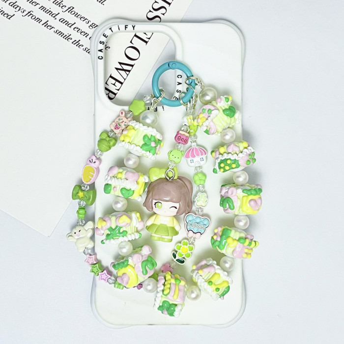Hand Painted Beads Phone Charm Girls