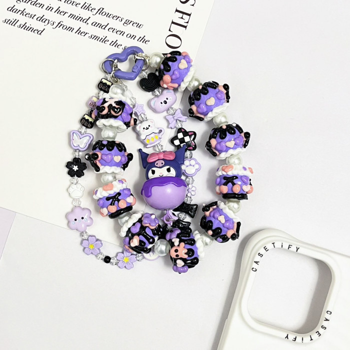 Hand Painted Beads Phone Charm Kuromi