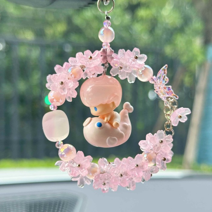 Handmade  Crystal Glass Charm Car Hanger