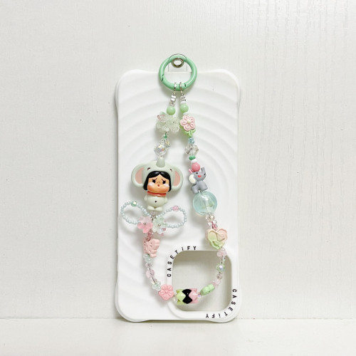 Handmade  Crystal Glass Charm Phone Strap Crybaby