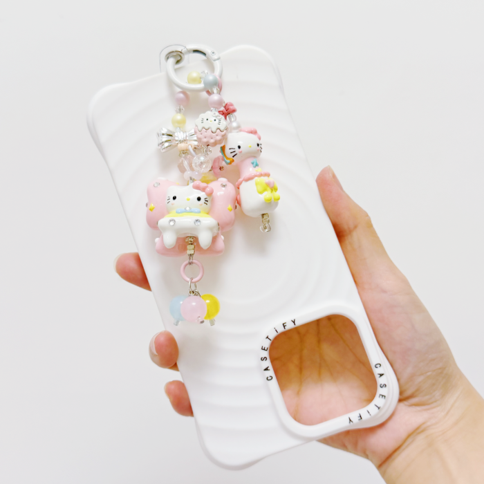 Hand Painted Doll Phone Charm-COUCH KITTY