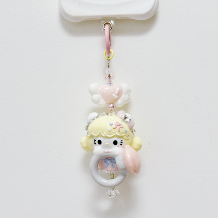 Hand Painted Doll Phone Charm-BABY KITTY